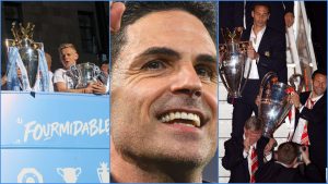 Arsenal-manager-Mikel-Arteta-centre-next-to-Manchester-City-and-Man-Utd-with-trophies.jpg